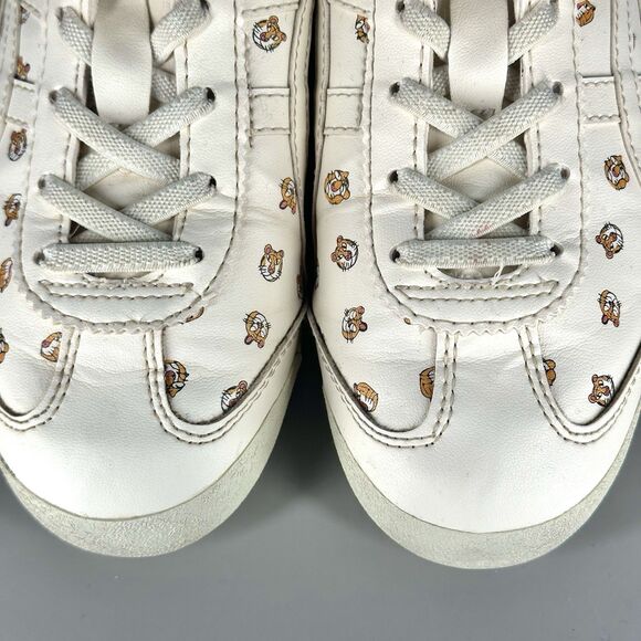 Onitsuka Tiger Shoes Kids Size 2 Mexico 66 Cream Tiger Print Fashion Sneakers - Picture 4 of 16